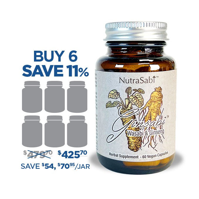 GinSabi™ - Ginseng Root and Wasabi Rhizome Powder in Vegan Capsules