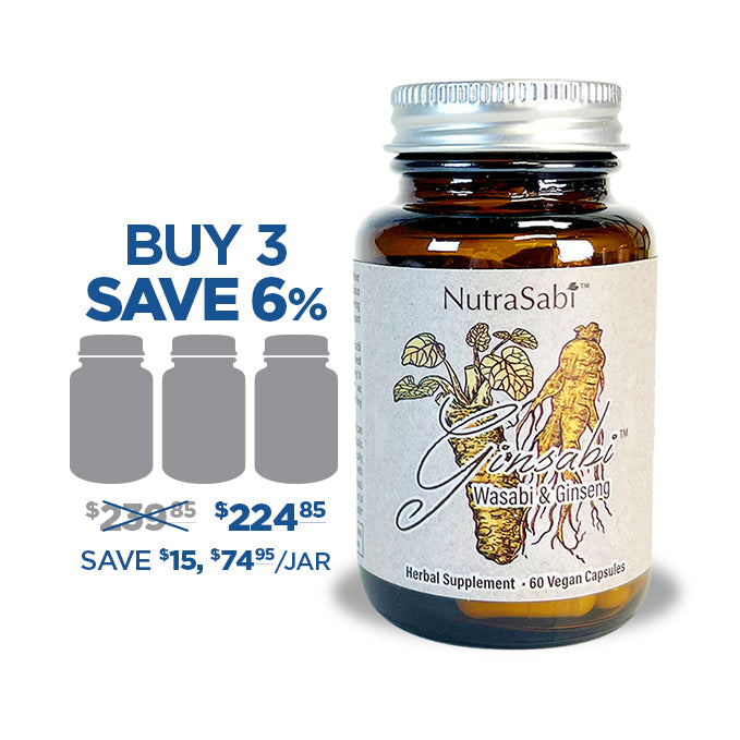 GinSabi™ - Ginseng Root and Wasabi Rhizome Powder in Vegan Capsules